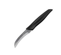 Nirosta Basic Cuchillo Pelador 17 cm, Hoja Curva de 7 cm de Acero Inoxidable, Óptimo para Pelar Verduras y Patatas con Facilidad, Mango de Plástico Negro, Agarre Cómodo, 1 ud.