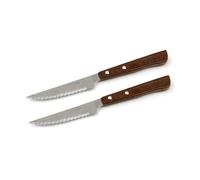 Nirosta Cuchillos Chuleteros, mango POM, acero inox, color negro e inox, 2 ud-s