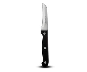 NIROSTA MEGA Cuchillo cocina, cuchillo verdura, cuchillo corta patatas de 18 cm (color: negro e inoxidable), cantidad: 1