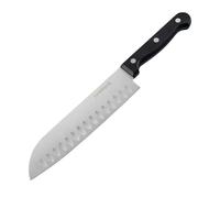Nirosta Mega Cuchillo Santoku Cuchillo cortar lonchear pescado y verduras hoja acero CCR mango plástico POM negro con remaches 18-30x1,8cm, 1ud.