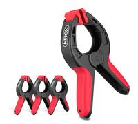 Nirox Juego de 4 Pinzas de resorte - Abrazaderas de sujeción con resorte con amplia apertura de mordaza - Pinzas tensoras con elevada fuerza de sujeción - Clips de muelle y mordaza móvil