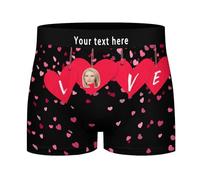 Nirusetty Bóxer personalizado para novio, boxeadores personalizados con cara, cosas para conseguir a tu novio y esposo, Corazón con amor, XS