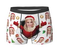 Nirusetty Boxers personalizados con cara divertida para hombres, novio, padre, marido, boxeadores personalizados para cumpleaños, día de San Valentín, regalos para él, Sorpresa de Navidad, XXL