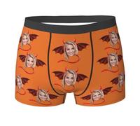 Nirusetty Boxers personalizados con cara divertida para hombres, novio, padre, marido, boxeadores personalizados para cumpleaños, día de San Valentín, regalos para él, Little Devil, 3XL