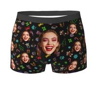 Nirusetty Boxers personalizados con cara personalizada con imagen divertida para regalos de Navidad, cumpleaños, hombres, novio, marido, padre, Sorpresa de Navidad, M