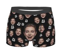 Nirusetty Boxers personalizados para hombre, novio, marido, con cara, divertidos calzoncillos tipo bóxer para el día de San Valentín, regalos divertidos, #1 Gf, XXL