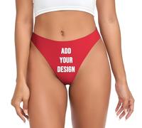 Nirusetty Bragas personalizadas para mujer con diseño fotográfico, tu propio regalo, ropa interior personalizada con cara divertida, para mujer, novia, esposa, XS-4XL, Rojo limerence, M