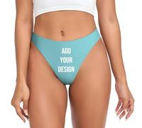 Nirusetty Bragas personalizadas para mujer con diseño fotográfico, tu propio regalo, ropa interior personalizada con cara divertida, para mujer, novia, esposa, XS-4XL, Azul Whisper Lake, S