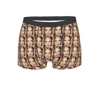 Nirusetty Calzoncillos personalizados para hombre, bóxers con mi cara en ellos, ropa interior de Navidad para hombre, dulces regalos para novio, Cara completa, XS