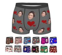 Nirusetty Calzoncillos personalizados para hombre, bóxers con mi cara en ellos, ropa interior de Navidad para hombre, dulces regalos para novio, XS
