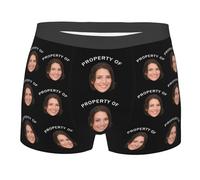 Nirusetty Calzoncillos personalizados para hombre, ropa interior personalizada con cara de foto, divertidos y personalizables, regalo para él, novio, marido, Estilo1, XXL