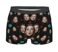 Nirusetty Calzoncillos tipo bóxer para hombre, con cara, ropa interior personalizada para novio, marido, San Valentín, cumpleaños, XS-3XL, Estilo1, L