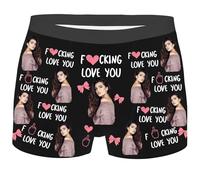 Nirusetty Calzoncillos tipo bóxer personalizados para él, divertidos calzoncillos tipo bóxer para hombre, I Love You So Much 2 - Foto de medio cuerpo, M