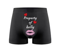 Nirusetty Calzoncillos tipo bóxer personalizados para hombre, calzoncillos tipo bóxer personalizados con foto, Propiedad de mi esposa, XXL