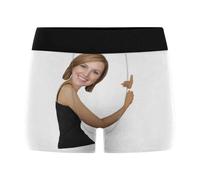 Nirusetty Calzoncillos tipo bóxer personalizados para hombre con cara divertida de fotos, ropa interior personalizada para hombre, ¡Eres increíble! - Blanco, XXL