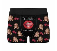 Nirusetty Calzoncillos tipo bóxer personalizados para hombre, divertidos regalos para novio, marido, él, I Licked It, So It's Mine, 3XL