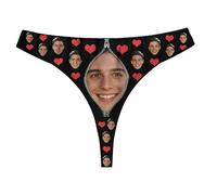 Nirusetty Tanga personalizable para mujer, con cara de foto, tangas personalizadas para mujer, sexy, divertidas, para novia, esposa, día de San Valentín, You Are My Surprise, XS