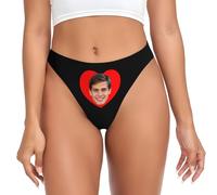 Nirusetty Tangas personalizadas con cara, tanga personalizada para mujer, ropa interior traviesa personalizada para mujer, regalos divertidos y sexys para su esposa, tallas XS a 4XL, His Face, My