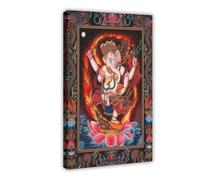Nirvall - Lienzo decorativo con diseño de cabeza de elefante y Dios para decoración de pared, para sala de estar, dormitorio, 12 x 18 pulgadas (30 x 45 cm)