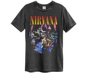 Nirvana Amplified Collection Unplugged in New York - Camiseta para Hombre, Azul Oscuro, L