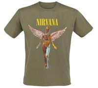 Nirvana Angel Hombre Camiseta Verde XL 100% algodón Vorne Bedruckt Regular