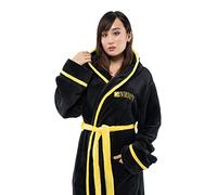 Nirvana Bata De Baño Amarillo Smiley Band Logo Oficial Negro Super Soft Fleece Size S