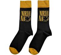 Rock Off officially licensed products Nirvana - Calcetines tobilleros con logotipo apilado oficial para hombre, color negro (talla 36-48), Negro