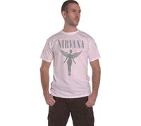 Nirvana Camiseta en Utero Tour Band Logo Oficial Blanco, blanco, L