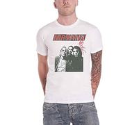 Nirvana Camiseta Flipper Photo Band Logo Oficial Unisex Blanco, Negro -, Medium