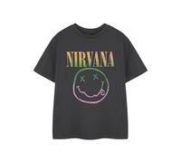 Nirvana Camiseta Rainbow para niños | Camiseta Gris con el Logotipo del Arco Iris | Camisa Unisex de Manga Corta para niños | Merchandising de Rock Band