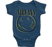 Nirvana Crezca El Bebé Inverse Smiley Band Logo Nuevo Oficial Navy Azul 0 To 24 Size Large (12 months)