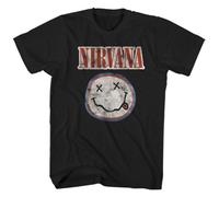 Nirvana - T-Shirt # Xxl Unisex Black # Distressed Logo