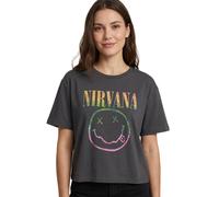 Nirvana Gris Rainbow Logo Camiseta corta de manga corta Mujeres