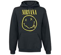 Nirvana - Hooded Sweatshirt (Unisex-Xl) Smiley (Black)
