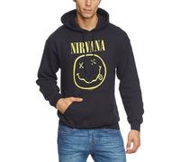 Nirvana - Hooded Sweatshirt (Unisex-Xl) Smiley (Black)