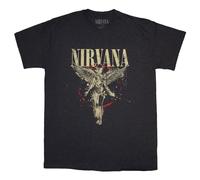 Camiseta con logotipo de Nirvana in Utero Band, gris, S