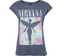 Nirvana In Utero Crystals Mujer Camiseta Azul S 100% algodón Regular