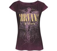 Nirvana In Utero Dye Mujer Camiseta Rojo Vino M 100% algodón Regular