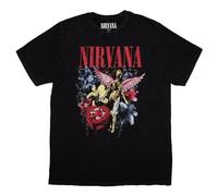 Nirvana In Utero Vintage Collage - Camiseta, Negro -, XX-Large