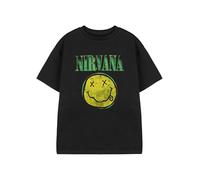 Nirvana Kids Camiseta de Manga Corta Negra Kids | Camiseta Amarilla con Estampado de Logotipo para niños | Banda de música Grunge Ropa Unisex para Adolescentes