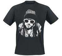 Nirvana Kurt Cobain One Colour Hombre Camiseta Negro L 100% algodón Regular