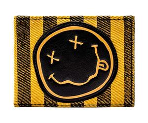 Nirvana Nevermind Grunge Smiley Emblema de Banda de Rock Billetera/Cartera Bi-Fold Porta-ID & Tarjetero, Naranja