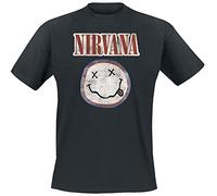 Nirvana Camiseta Talla XXL Unisex Negra - Logo Desgastado
