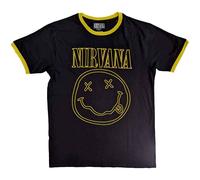Nirvana Outline Happy Face con licencia Camiseta hombre