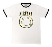 Nirvana Ringer - Camiseta de doble sonrisa con logo oficial unisex, color blanco, blanco, L