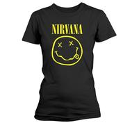 Nirvana 'Smile Logo' Womens Fitted T-Shirt - Nuevo y Oficial