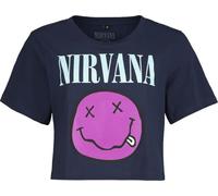 Nirvana Smiley Mujer Camiseta Azul Marino L 95% algodón, 5% elastán Más Grande