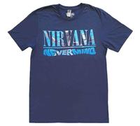 Nirvana T Shirt Nevermind Band Logo Nuevo Oficial De Los Hombres Navy Azul Size XL
