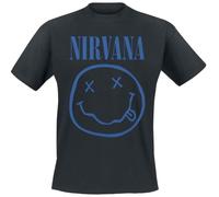 Nirvana - T-Shirt # S Unisex Black # Blue Smiley