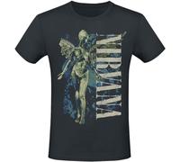Nirvana Vertical Logo Hombre Camiseta Negro 100% algodón Regular